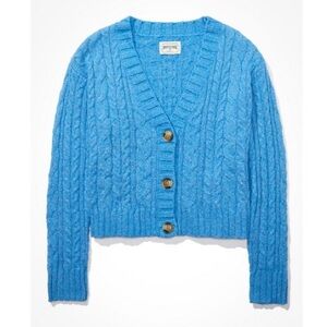 American Eagle Cropped Cable Knit Cardigan